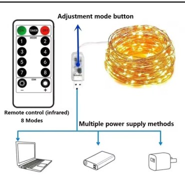 ZIKVIK 30 Meter 300LEDs Waterproof 8Modes USB Copper Wire String Fairy Light with Remote | Suitable for Home & Outdoor Decoration, Diwali, Christmas, Ramadan, Wedding, Party, Festival