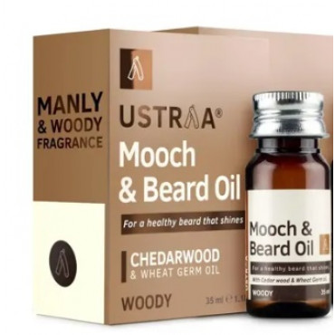 Ustraa Mooch & Beard Oil - Woody (Pack of 1 x 35 ml)