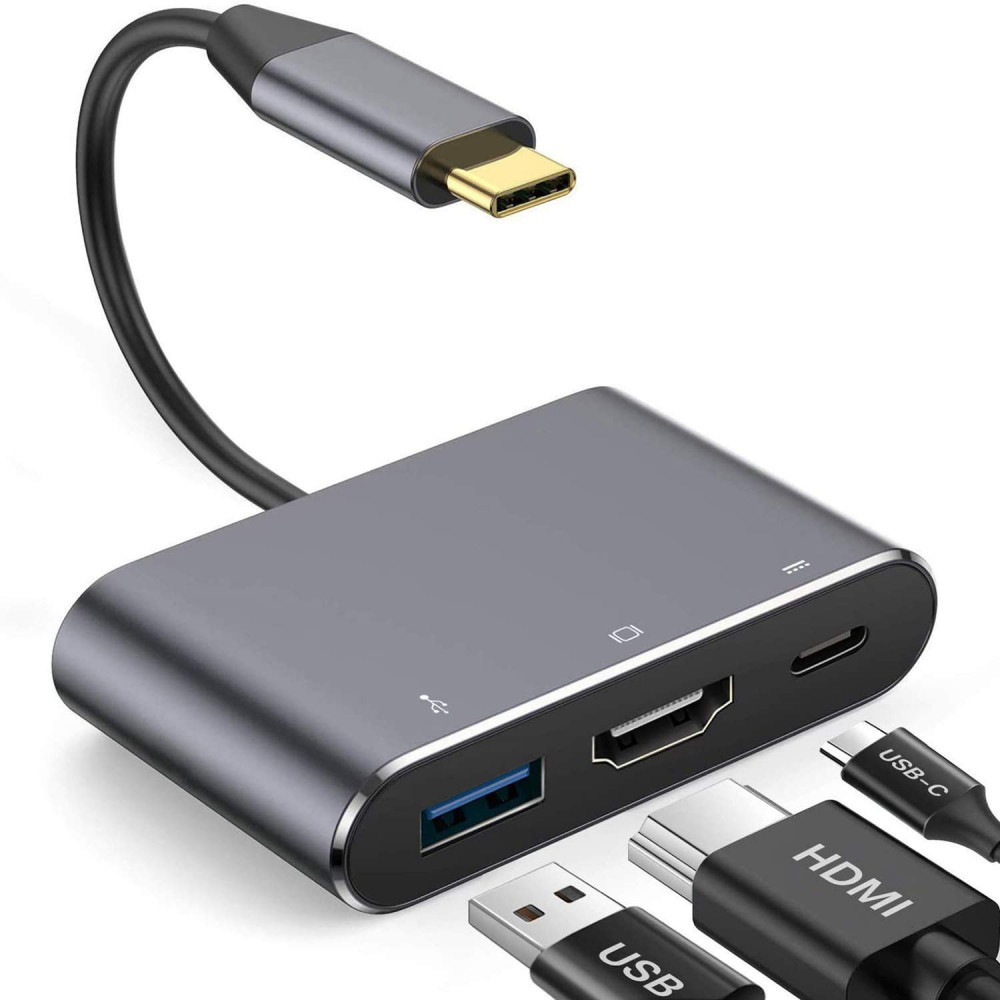 zikvik USB Type C to HDMI Hub 3 in 1 Adapter in Metal, Multi Port Dongle Type-C to USB 3.0, 4K HDMI, PD Charging Type C Port for MacBook, Chromebook, DELL,HP & Other Type C Phones & Devices zikvik USB Type C to HDMI Hub 3 in 1 Adapter in Metal, Multi Port Dongle Type-C to USB 3.0, 4K HDMI, PD Charging Type C Port for MacBook, Chromebook, DELL,HP & Other Type C Phones & Devices