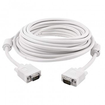 15 Pin Male to Male VGA Cable (5M, White)