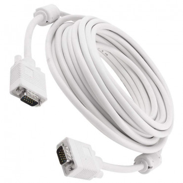15 Pin Male to Male VGA Cable (5M, White)