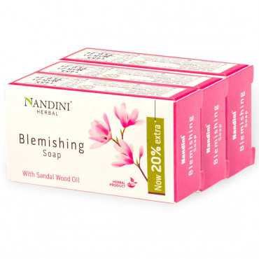 Nandini Herbal Blemishing Soap Enriched With Sandalwood Oil for Man & Women, 30gm. (Pack of 3)
