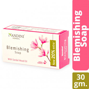 Nandini Herbal Blemishing Soap Enriched With Sandalwood Oil for Man & Women, 30gm. (Pack of 3)
