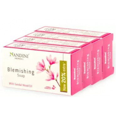 Nandini Herbal Blemishing Soap Enriched With Sandalwood Oil for Man & Women, 30gm. (Pack of 4)  (4 x 30 g)
