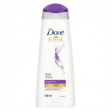 Dove Daily Shine Shampoo 340 ml, For Dry and Damaged Hair, Strengthening Shampoo Gives Smooth and Strong Hair - Mild Daily Shampoo for Men & Women
