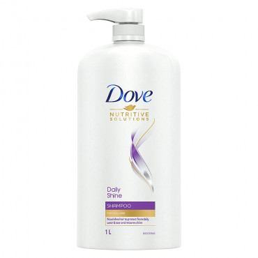 Dove Daily Shine Shampoo 1 L, For Damaged or Frizzy Hair, Makes Hair Soft, Shiny And Smooth - Mild Daily Shampoo for Men & Women
