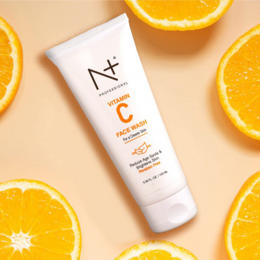 N+ Professional Vitamin C Face Wash For Oily to Normal Skin women & men, Hydration, Brightening, Pore Cleansing, Detan, Acne & Sensitive Skin, - No Parabens (100ml) (Pack of 1)