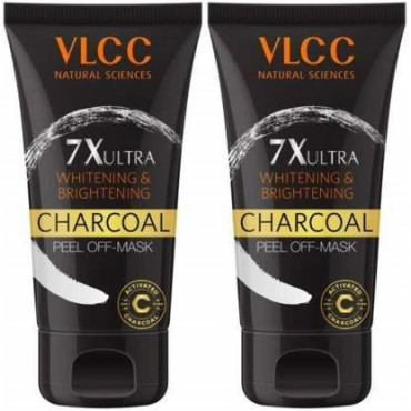 VLCC 7X Ultra Whitening and Brightening Charcoal Peel Off Mask, 100g Pack of 2
